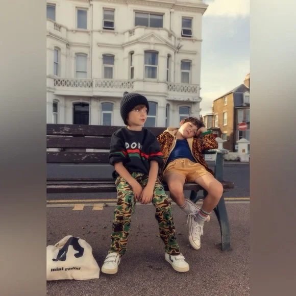 Mini Rodini Velour Camo Pants - Picture 3 of 5